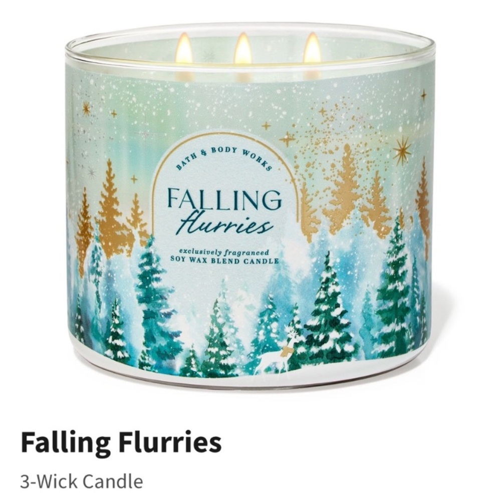 Bath & Body Works Falling Flurries 3 Wick Candle